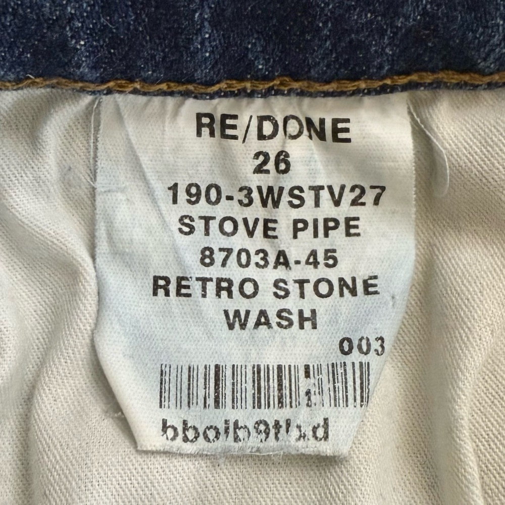 RE/DONE Stove Pipe Jeans in Retro Stone‎ Wash Straight Cropped - Picture 12 of 13